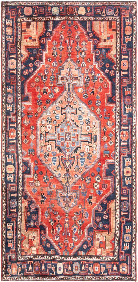 Detail image of 4' 6 x 9' 5 Hamedan Rug