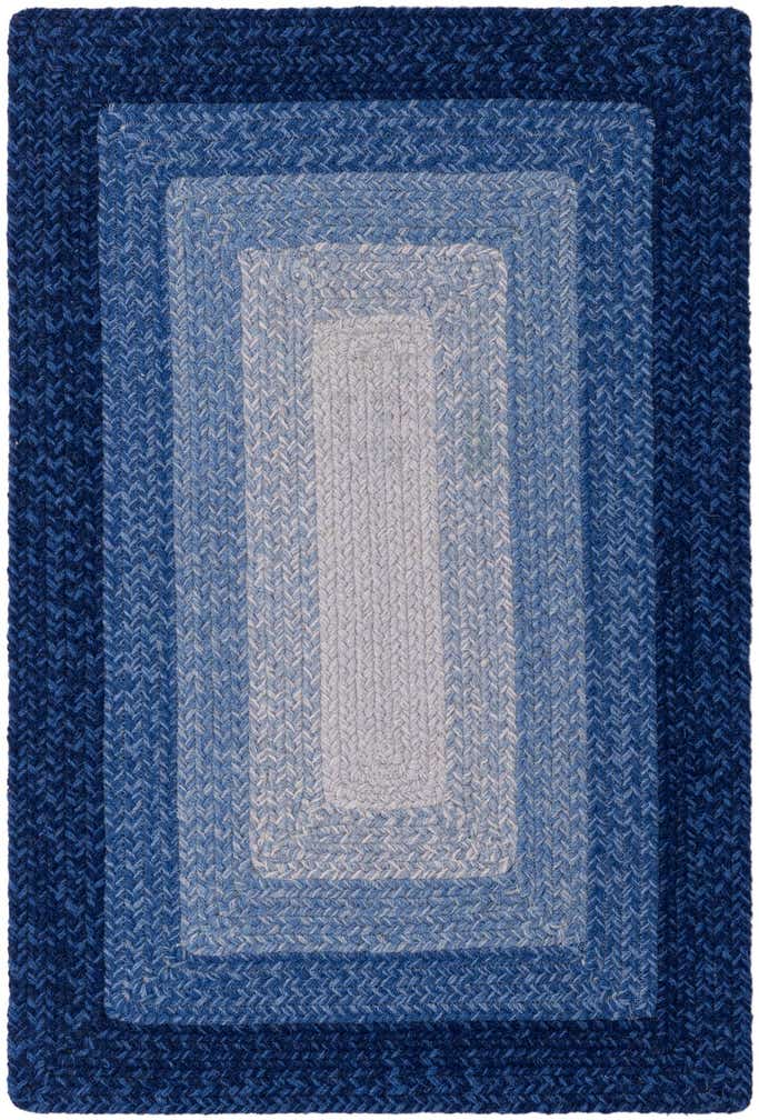2' x 3' 1 Handmade Hand Braided Wool Rug