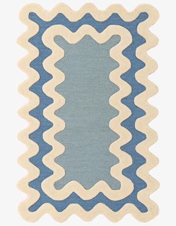 Blue Happy Rugs Wiggles Wool