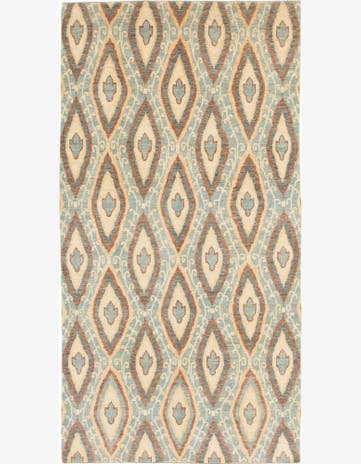 5' 7 x 10' 8 Hand Knotted Ikat Rug