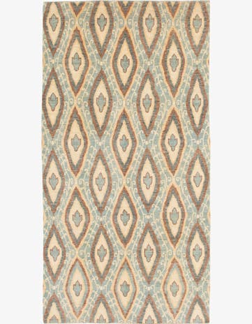 5' 7 x 10' 8 Hand Knotted Ikat Rug
