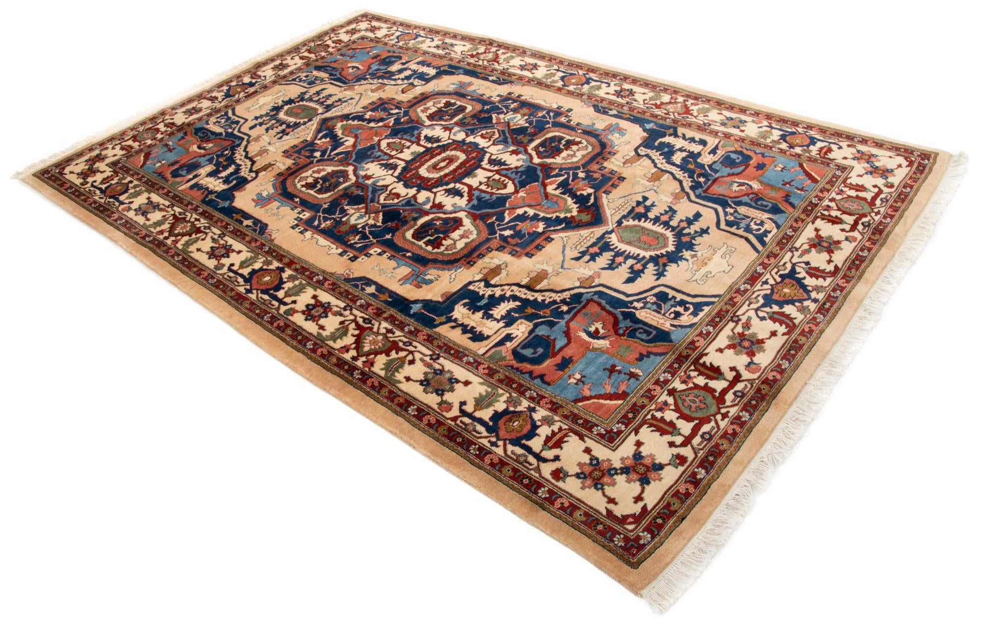 6' 9 x 10' 2 Hand Knotted Indo Heriz Wool Rug