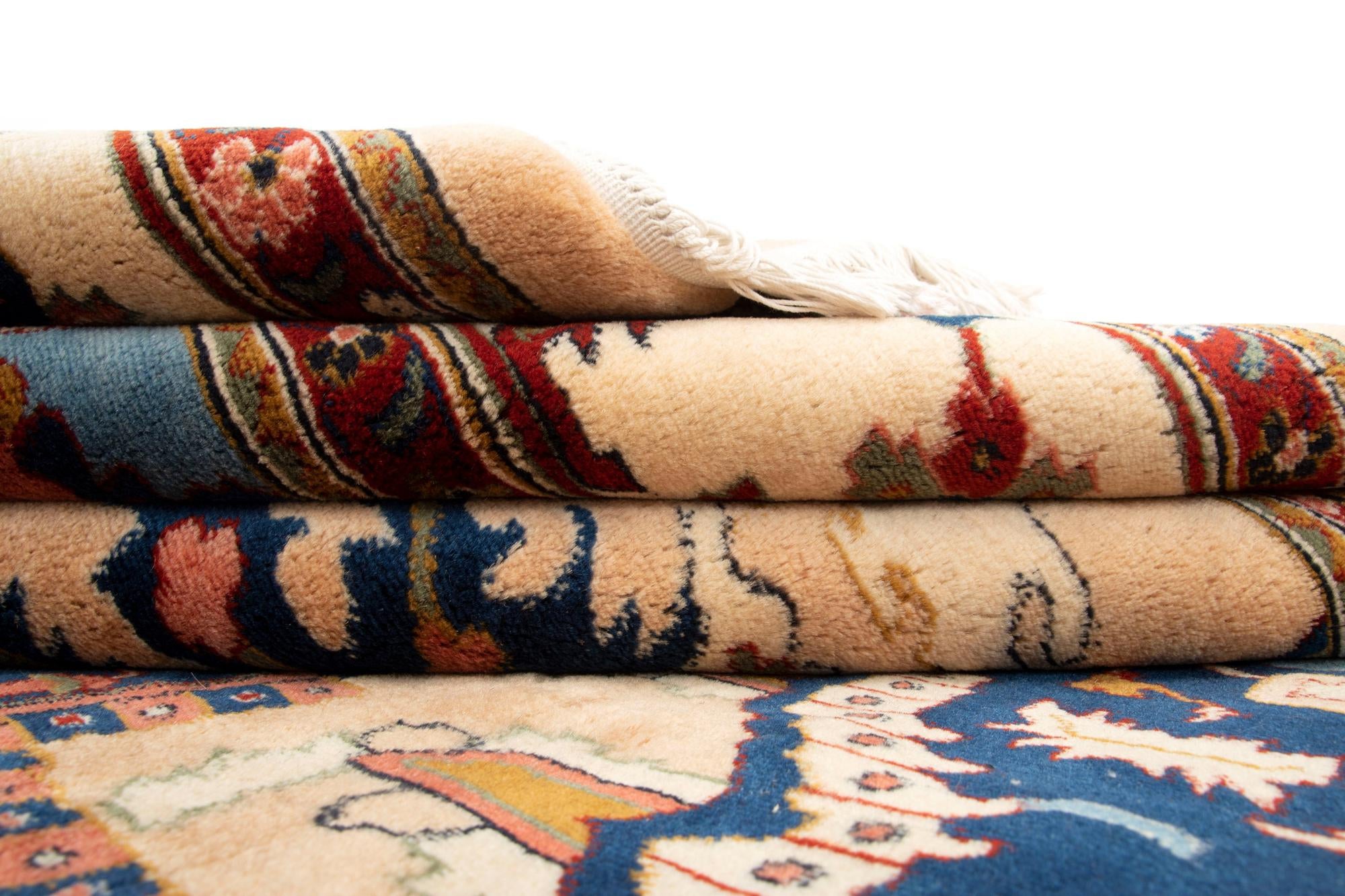 6' 9 x 10' 2 Hand Knotted Indo Heriz Wool Rug