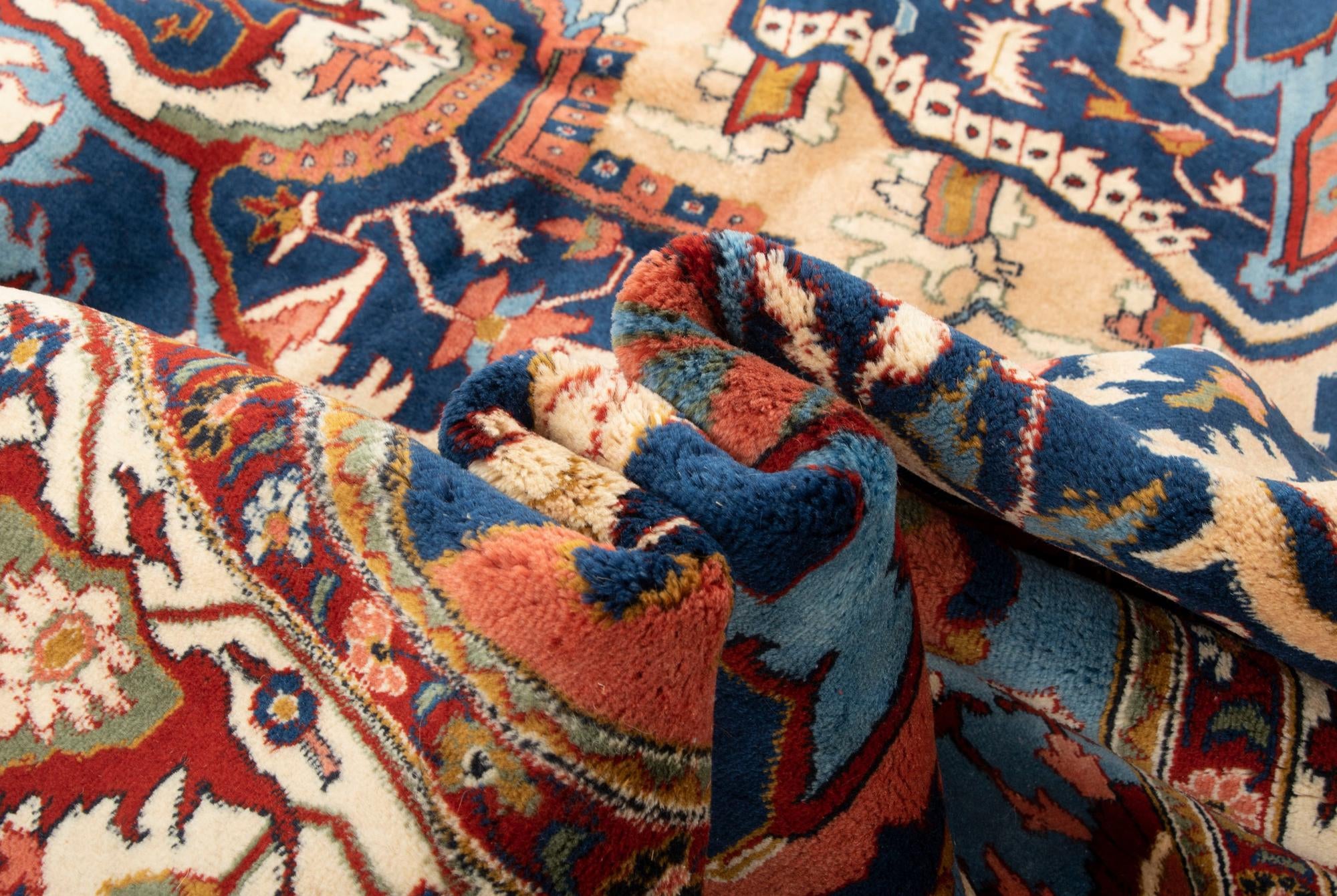 6' 9 x 10' 2 Hand Knotted Indo Heriz Wool Rug