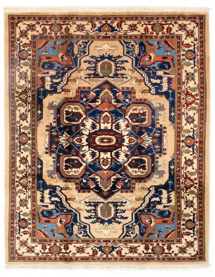 Detail image of 6' 9 x 10' 2 Hand Knotted Indo Heriz Wool Rug