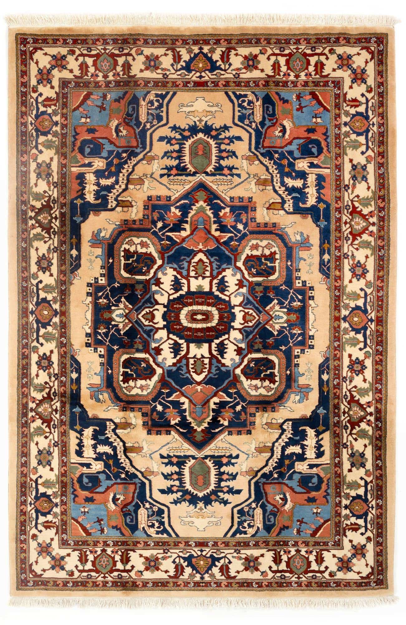6' 9 x 10' 2 Hand Knotted Indo Heriz Wool Rug