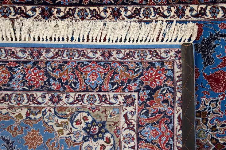 Detail image of 3' 9 x 5' 9 Hand Knotted Isfahan Persian Rug