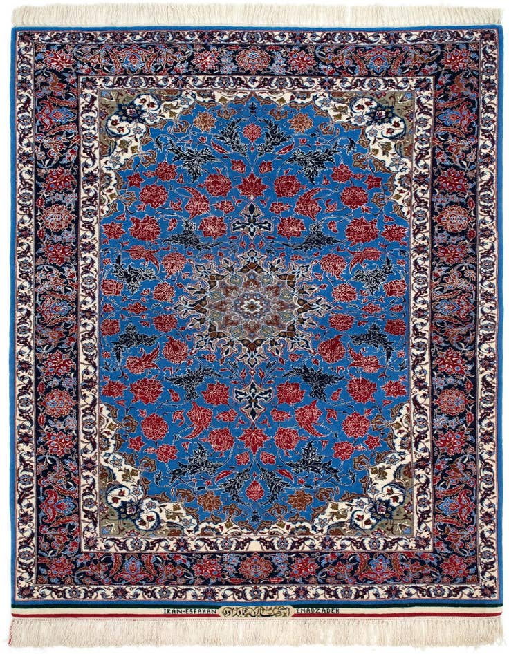 Detail image of 3' 9 x 5' 9 Hand Knotted Isfahan Persian Rug