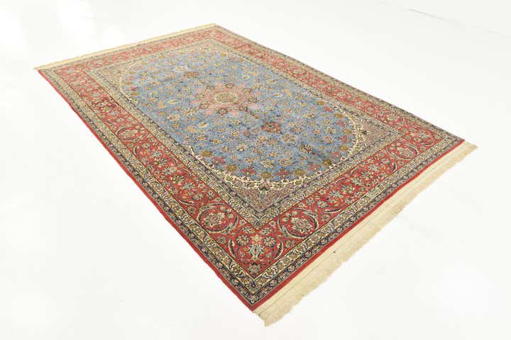 6' 7 x 10' Hand Knotted Isfahan Persian Rug