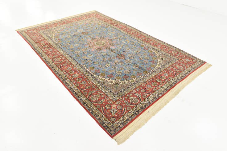 Detail image of 6' 7 x 10' Hand Knotted Isfahan Persian Rug