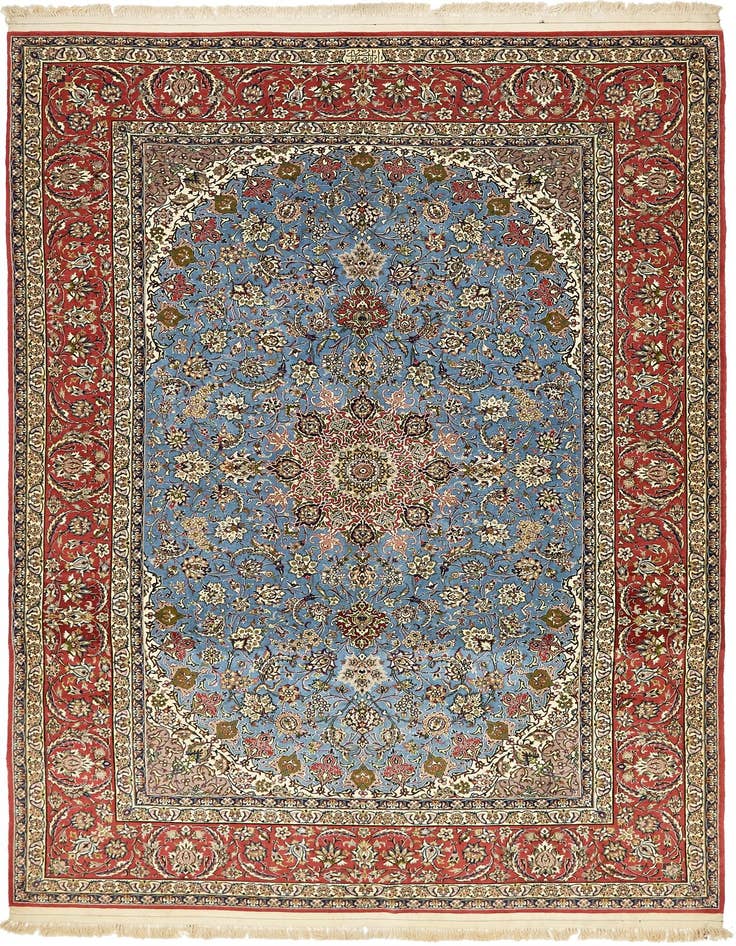 Detail image of 6' 7 x 10' Hand Knotted Isfahan Persian Rug