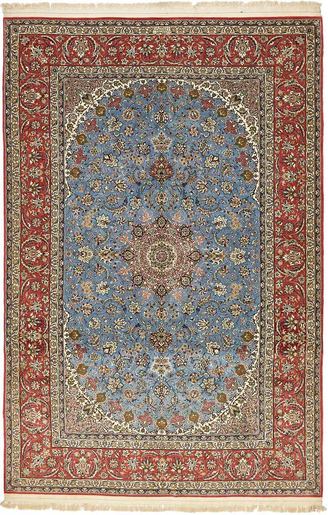 6' 7 x 10' Hand Knotted Isfahan Persian Rug