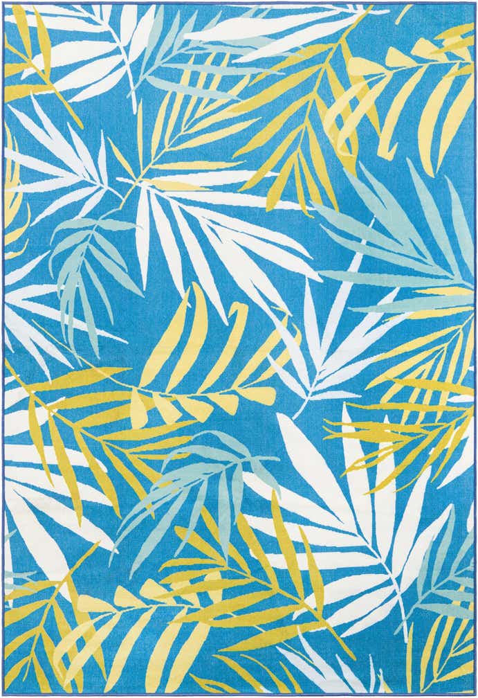 6' 1 x 9' Easy-Clean Jill Zarin Caribbean Indoor / Outdoor Rug