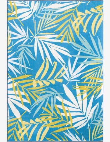 6' 1 x 9' Easy-Clean Jill Zarin Caribbean Indoor / Outdoor Rug