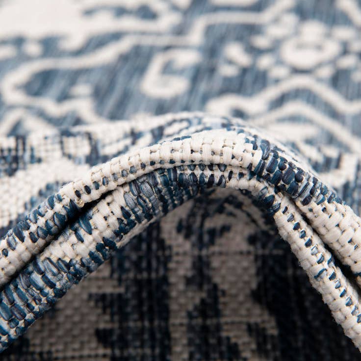 Detail image of Custom Blue Easy-Clean Jill Zarin Indoor / Outdoor Rug