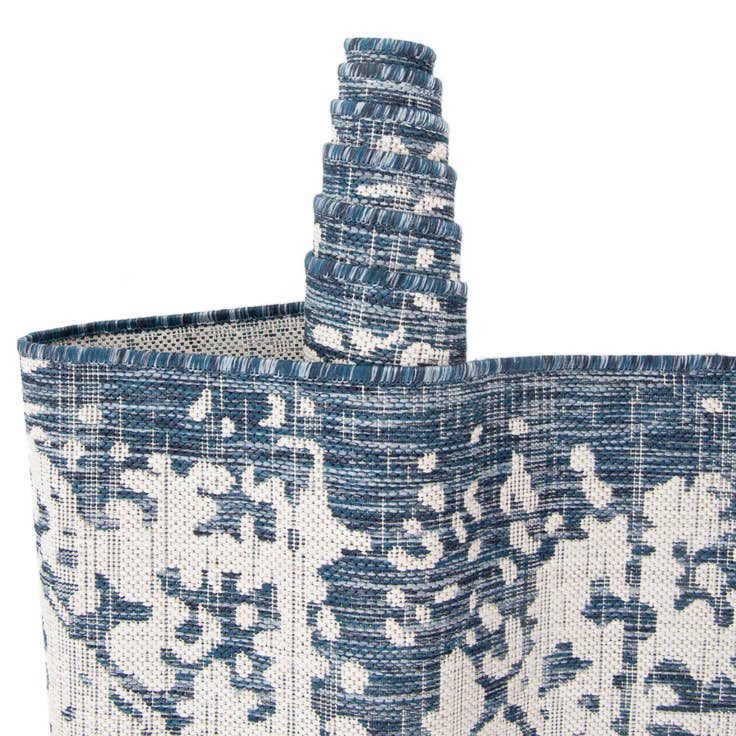 Detail image of Custom Blue Easy-Clean Jill Zarin Indoor / Outdoor Rug