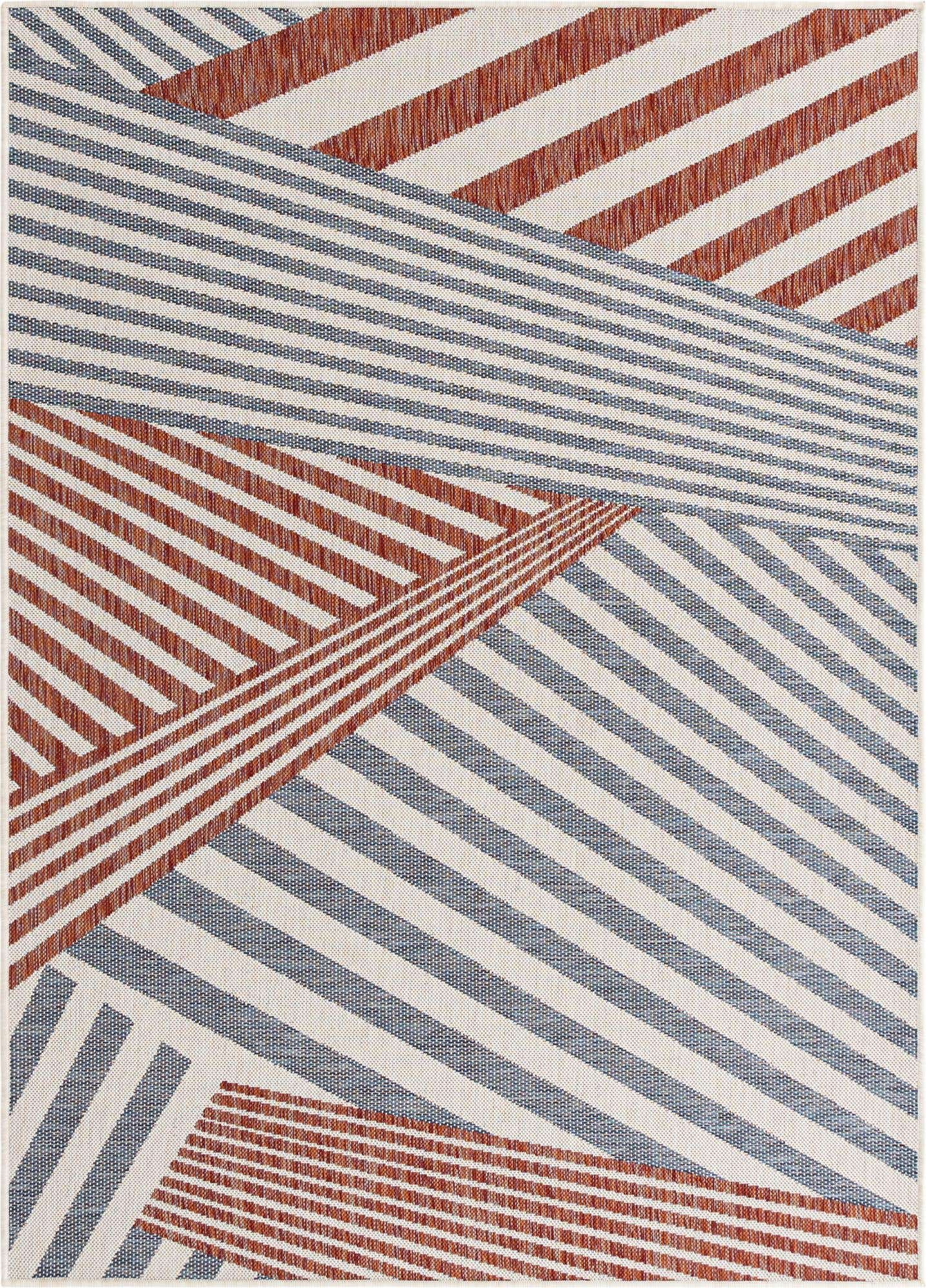 Custom Blue Easy-Clean Jill Zarin Indoor / Outdoor Rug