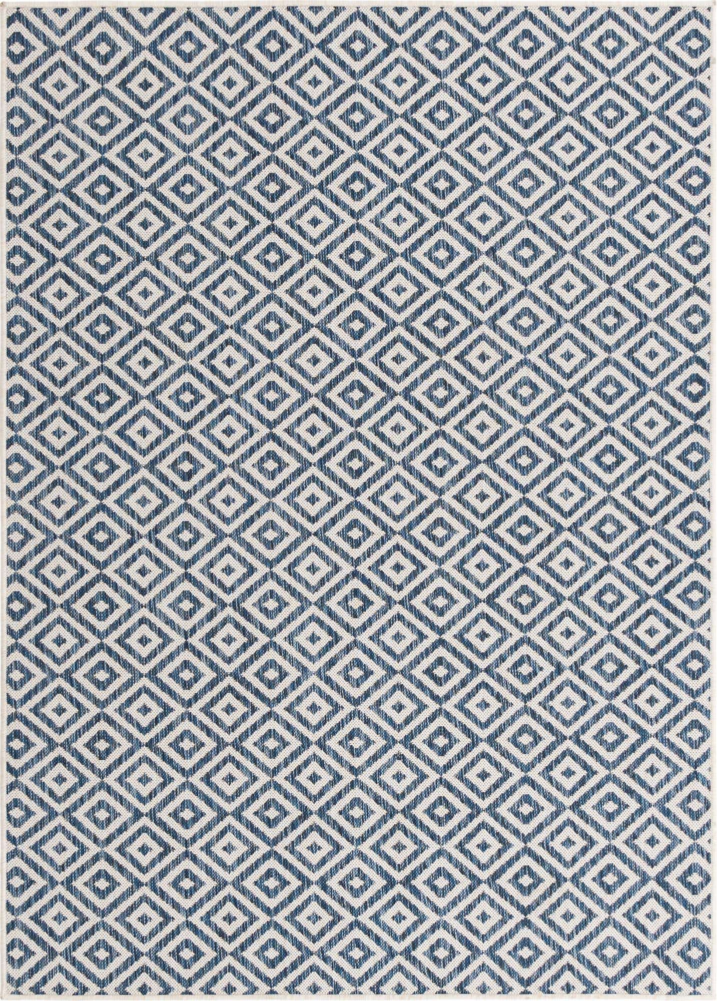 Custom Blue Easy-Clean Jill Zarin Indoor / Outdoor Rug