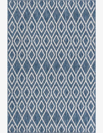 Blue Easy-Clean Jill Zarin Turks and Caicos Indoor / Outdoor Rug