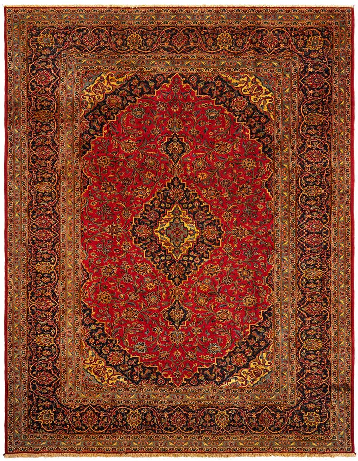 Detail image of 7' 10 x 11' 7 Kashan Wool Rug