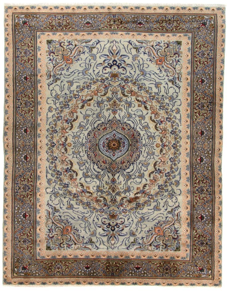 Detail image of 6' 6 x 10' Hand Knotted Kashan Persian Rug