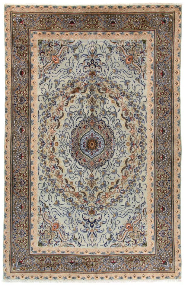 Detail image of 6' 6 x 10' Hand Knotted Kashan Persian Rug