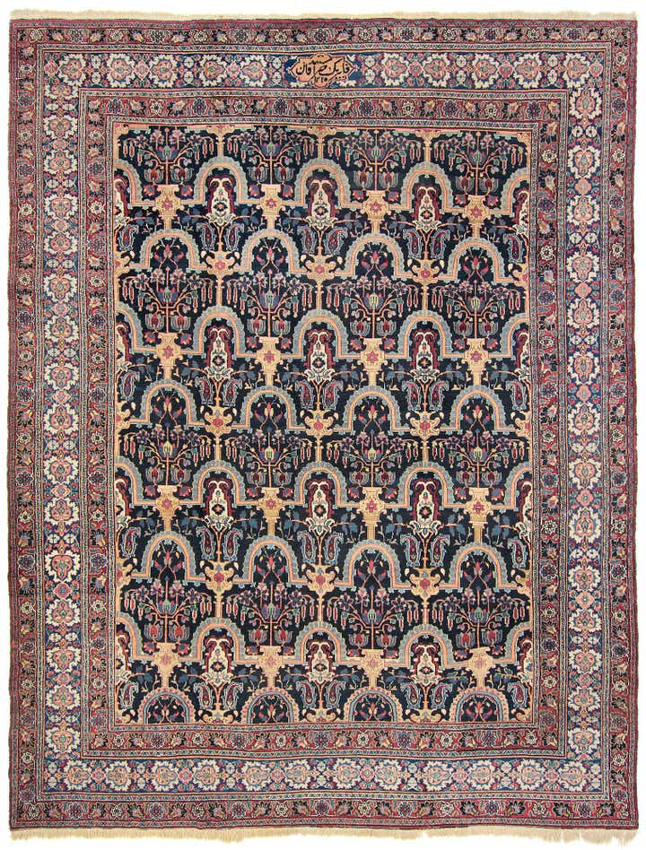 9' 9 x 12' 8 Hand Knotted Kashan Persian Wool Rug