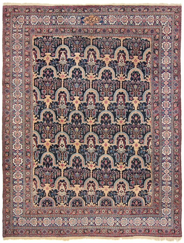 Detail image of 9' 9 x 12' 8 Hand Knotted Kashan Persian Wool Rug