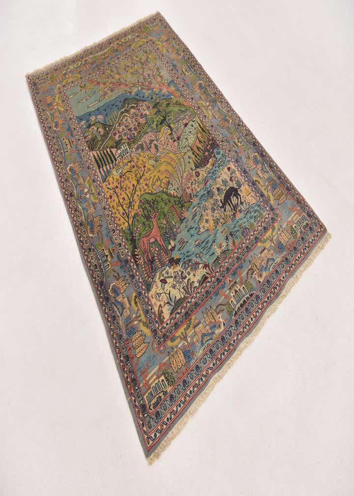 4' 2 x 6' 3 Hand Knotted Kashan Persian Rug