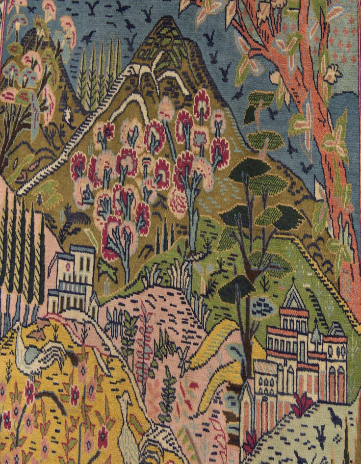 Detail image of 4' 2 x 6' 3 Hand Knotted Kashan Persian Rug
