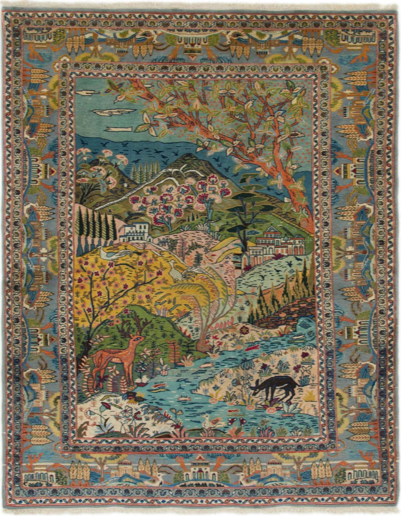 4' 2 x 6' 3 Hand Knotted Kashan Persian Rug