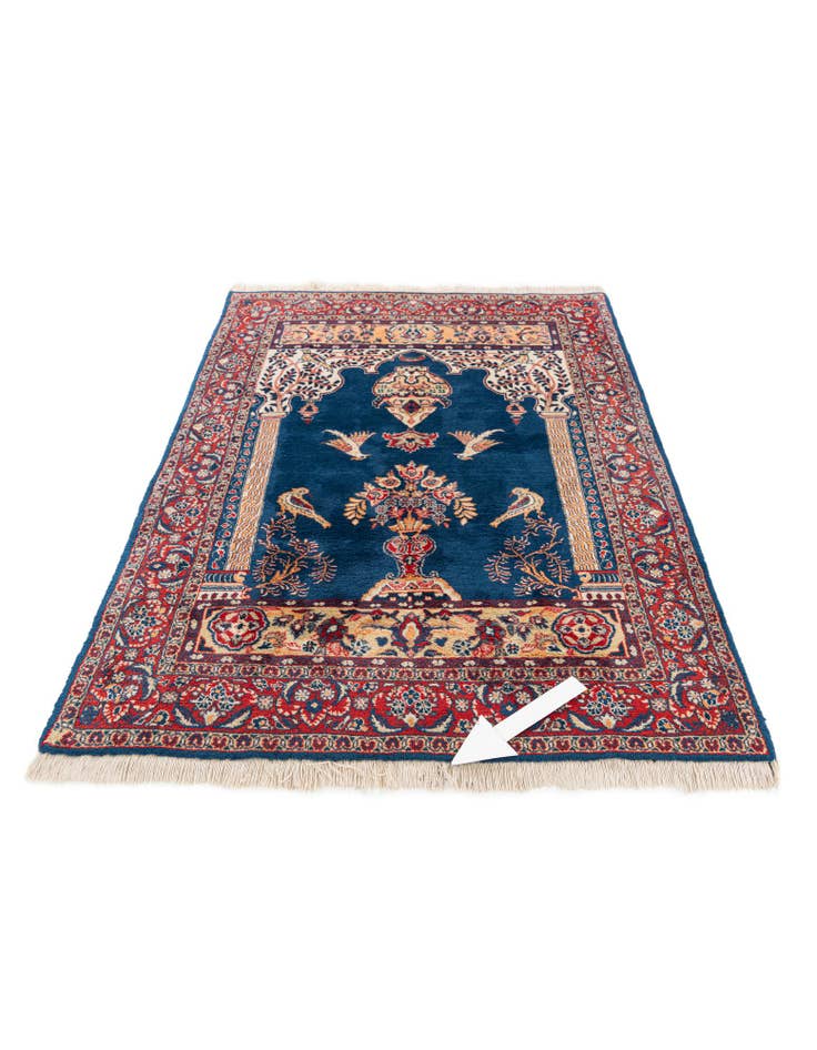 Detail image of 3' 6 x 5'  Hand Knotted Kashan Persian Wool Rug