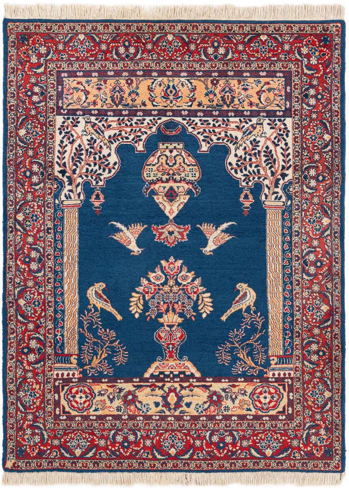 3' 6 x 5' Hand Knotted Kashan Persian Wool Rug