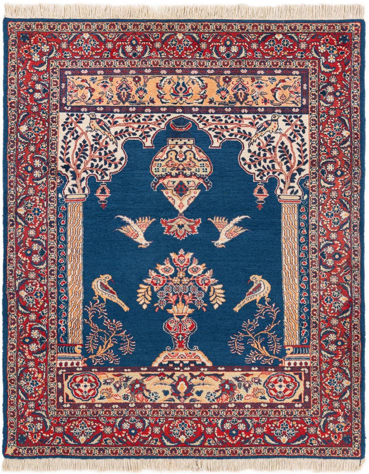 Detail image of 3' 6 x 5' Hand Knotted Kashan Persian Wool Rug