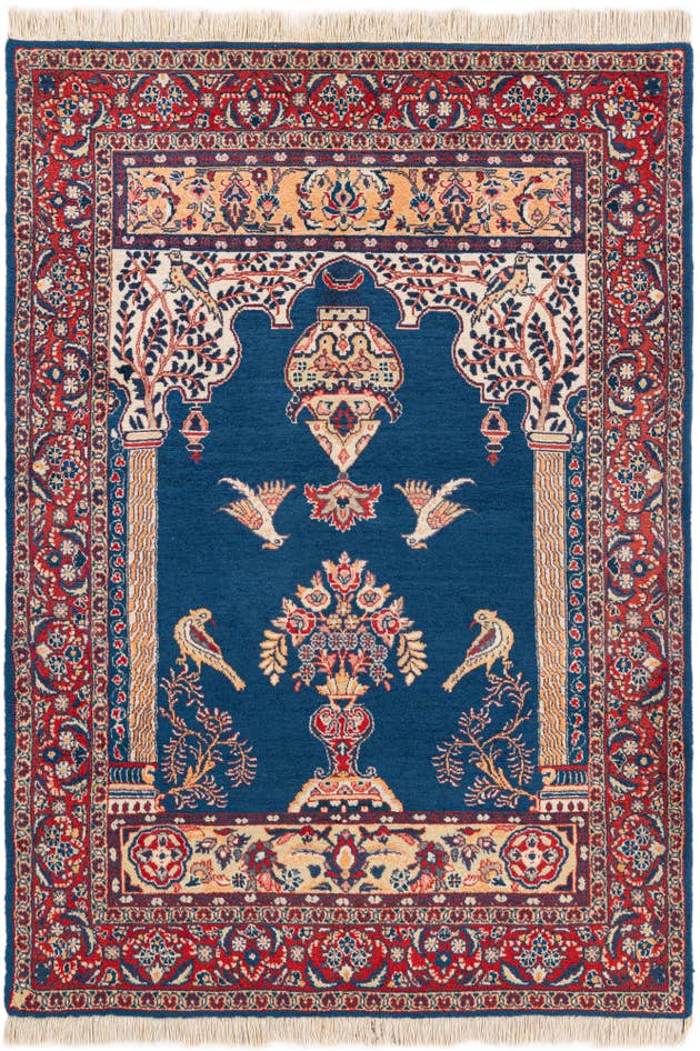Detail image of 3' 6 x 5' Hand Knotted Kashan Persian Wool Rug