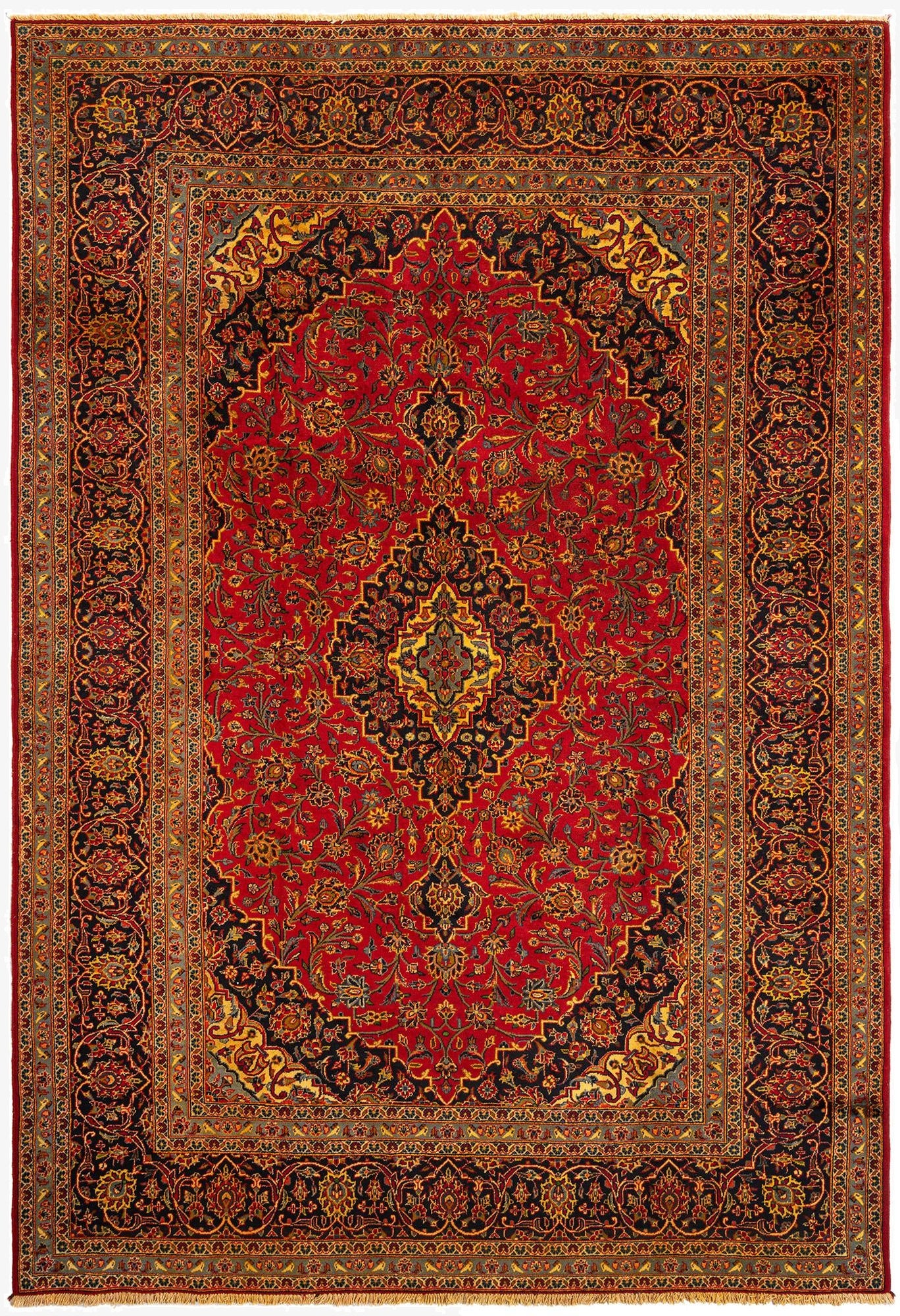 240cm x 353cm Kashan Wool Rug