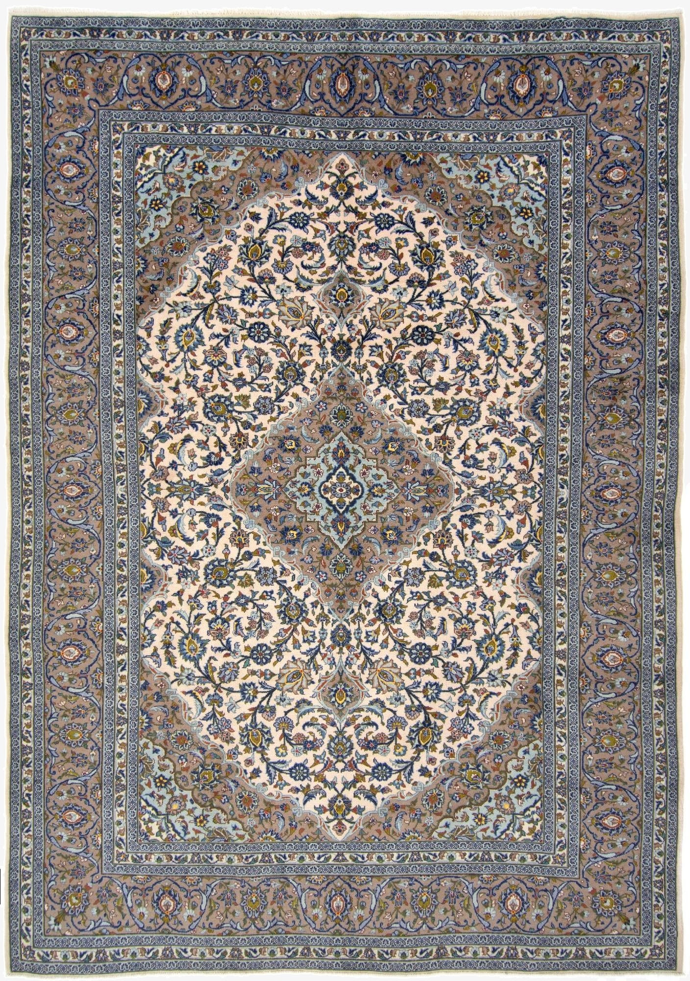 8' 3 x 11' 6 Hand Knotted Kashan Persian Wool Rug