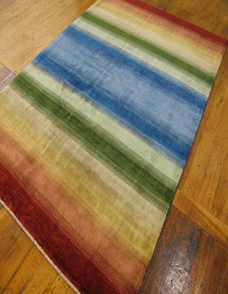 Detail image of 4' 8 x 6' 7 Hand Knotted Kashkuli Gabbeh Persian Wool Rug