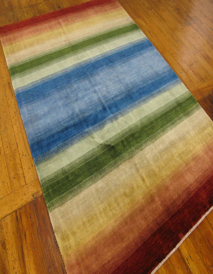 Detail image of 4' 8 x 6' 7 Hand Knotted Kashkuli Gabbeh Persian Wool Rug