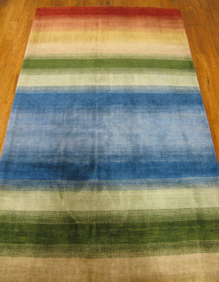 Detail image of 4' 8 x 6' 7 Hand Knotted Kashkuli Gabbeh Persian Wool Rug