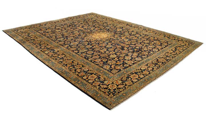 9' 9 x 13' Hand Knotted Kashmar Persian Wool Rug