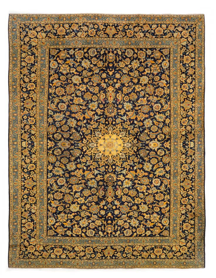 Detail image of 9' 9 x 13' Hand Knotted Kashmar Persian Wool Rug