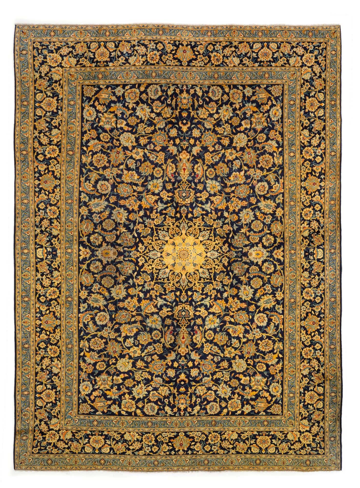 9' 9 x 13' Hand Knotted Kashmar Persian Wool Rug