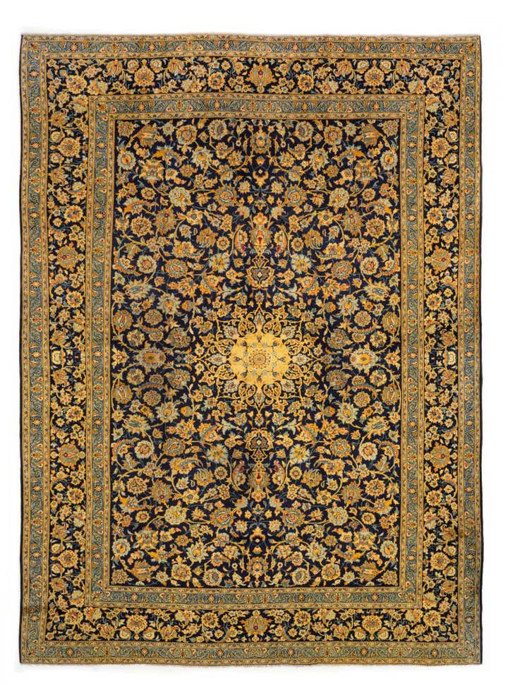 9' 9 x 13' Hand Knotted Kashmar Persian Wool Rug