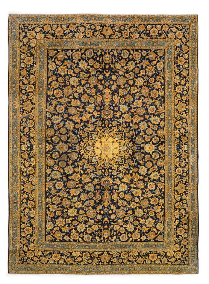 Detail image of 9' 9 x 13' Hand Knotted Kashmar Persian Wool Rug