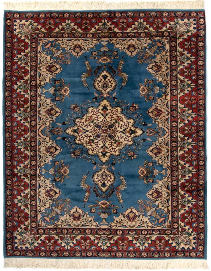 Detail image of 6' 8 x 9' 6 Hand Knotted Kashmar Persian Wool Rug
