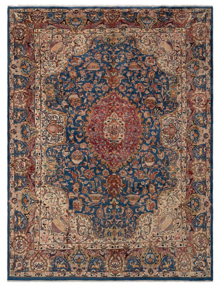 Detail image of 9' 7 x 12' 7 Hand Knotted Kashmar Persian Wool Rug