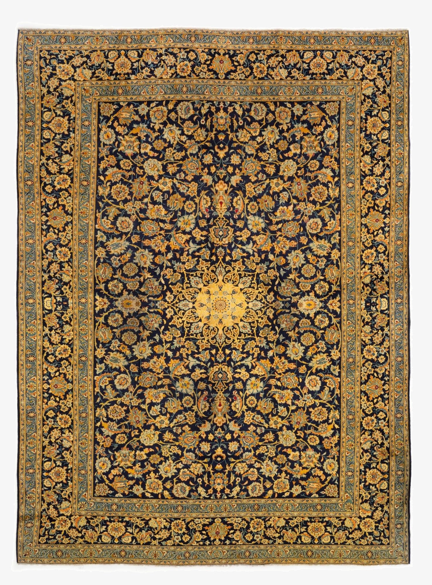 9' 9 x 13'  Hand Knotted Kashmar Persian Wool Rug