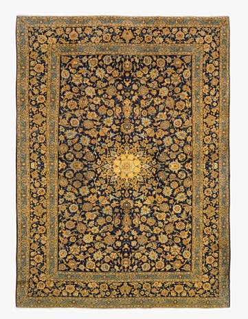 9' 9 x 13' Hand Knotted Kashmar Persian Wool Rug
