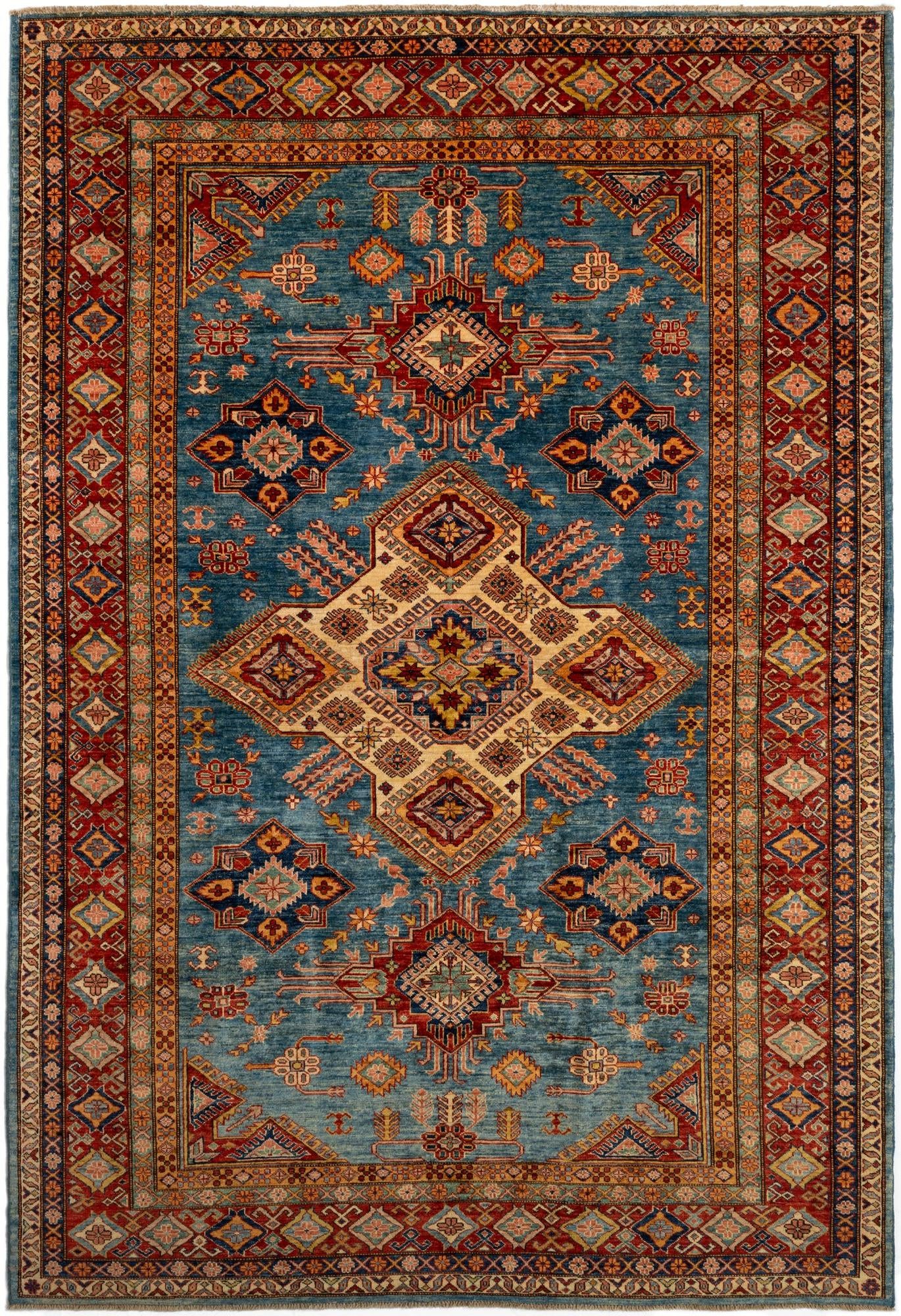 6' 11 x 10' 2 Kazak Wool Rug